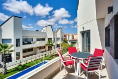view from the terrace to the pool