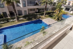 view from the terrace to the pools